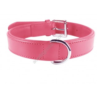 Ace Comfy LEATHER DOG COLLAR Padded And lined with Lamb's Leather (Purple, Red, Kiwi Green, Pink )